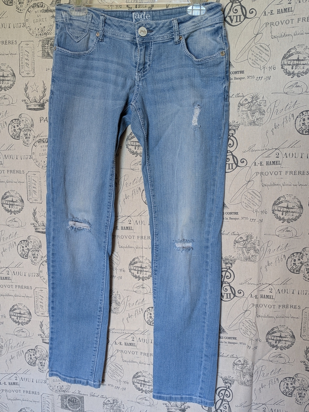 Jade Light Wash Distressed Skinny Jeans - Size 5/6